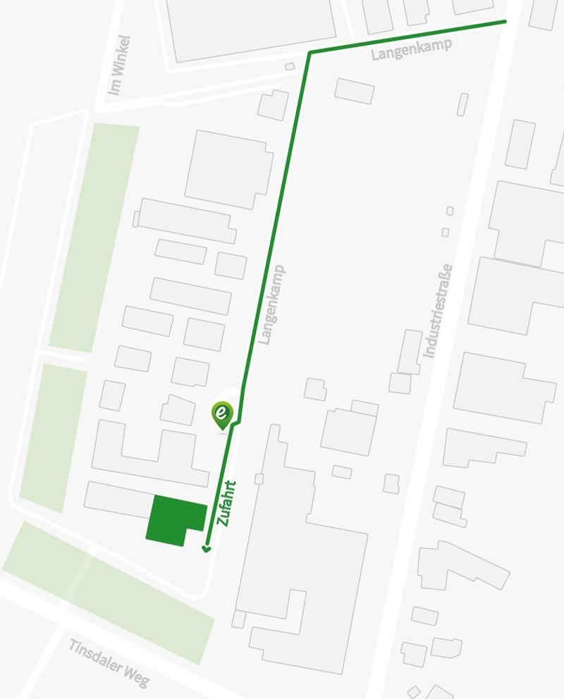 Das Bild zeigt eine Skizze für die Anfahrt zur e-motion e-Bike Welt in Wedel.