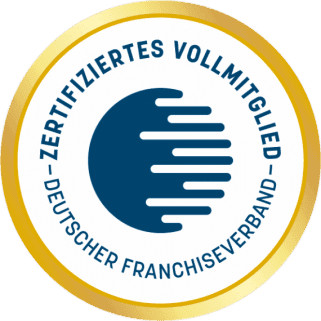 Offizielles Siegel des Deutschen Franchiseverbands für zertifizierte Vollmitglieder. Steht für Qualität und Verläss