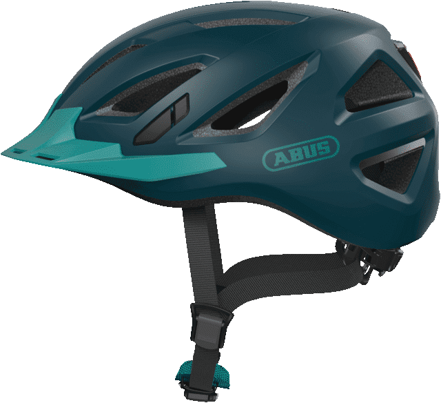Sicherer und stilvoller Fahrradhelm von ABUS, Modell Urban I 3.0, in attraktivem Grün. Perfekt für urbane Radfahrer