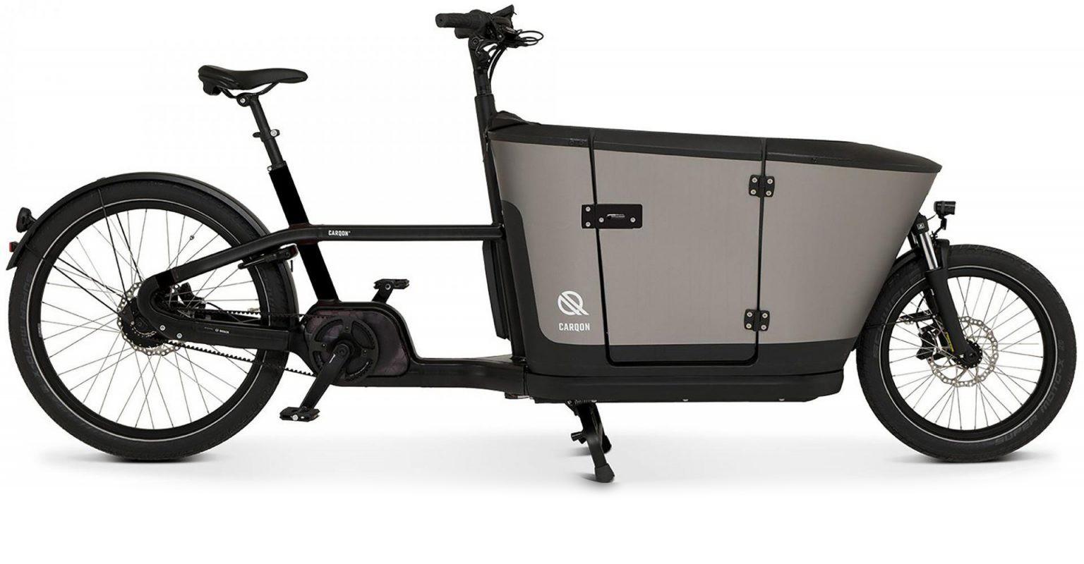 Das Bild zeigt das Carqon Classic E2, ein innovatives Lasten-E-Bike aus dem Jahr 2022.