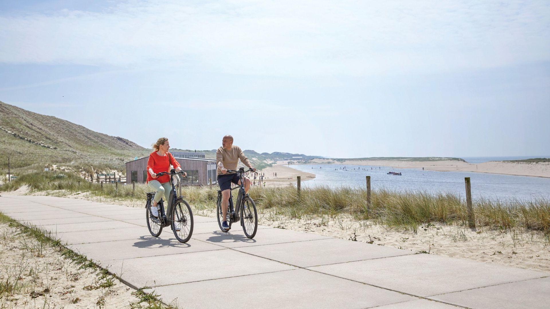 Das Bild zeigt zwei Personen, die auf Gazelle Grenoble e-Bikes fahren.