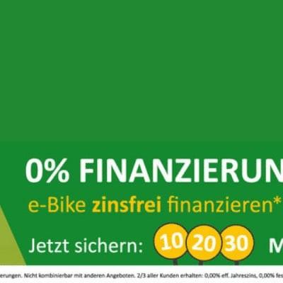 E-Bike zinsfrei finanzieren mit 0% Finanzierung und flexiblen Monatsraten