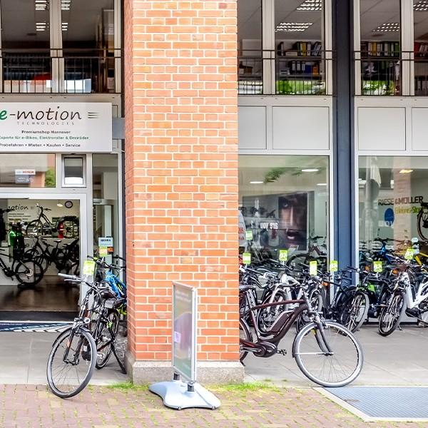 In Hannover finden 2022 die e-motion Mobilitätstage in der e-Bike Welt in Hannover-Südstadt statt.