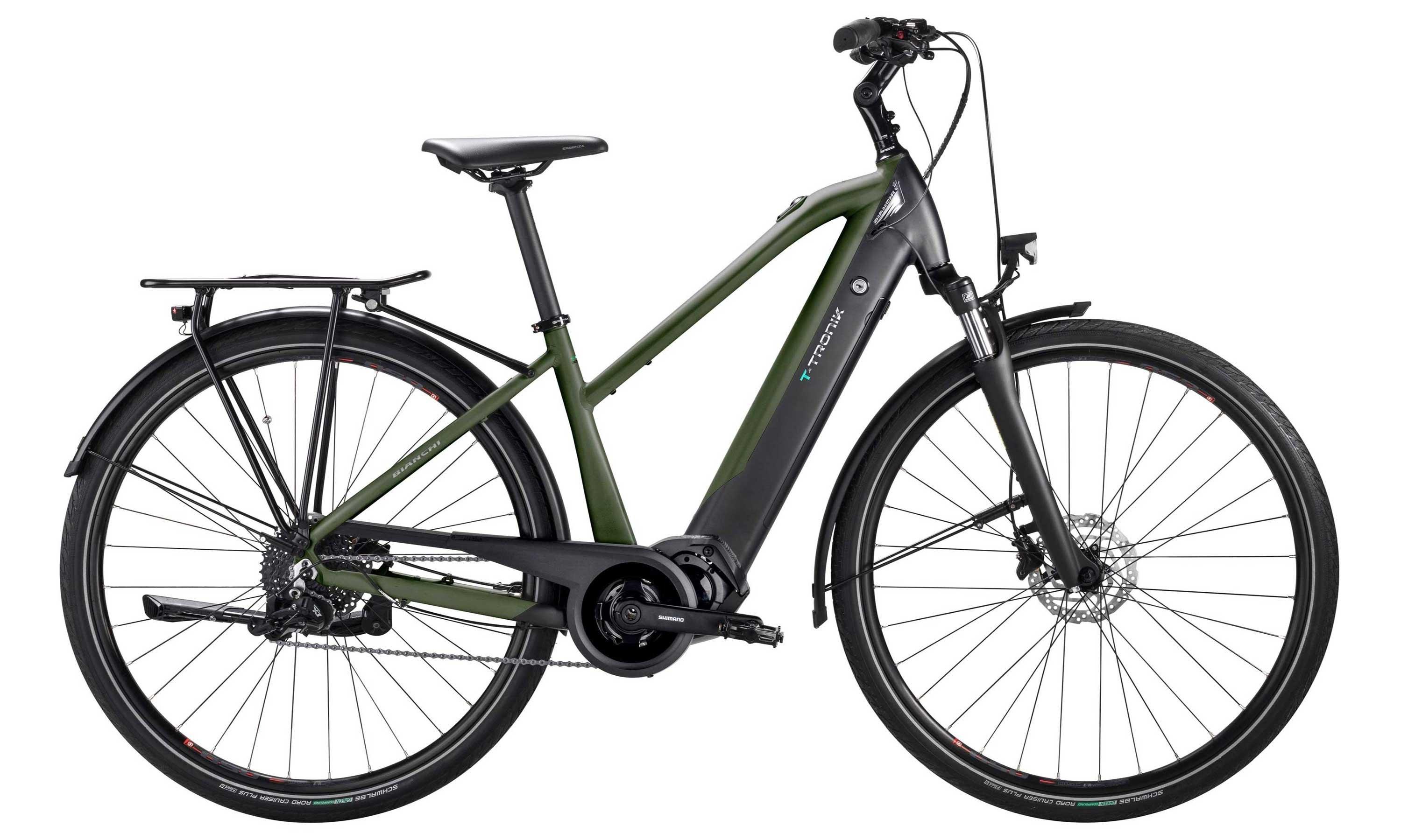 Bianchi T-Tronik T-Type Step-Through Schwarz/Anthrazit/Grün