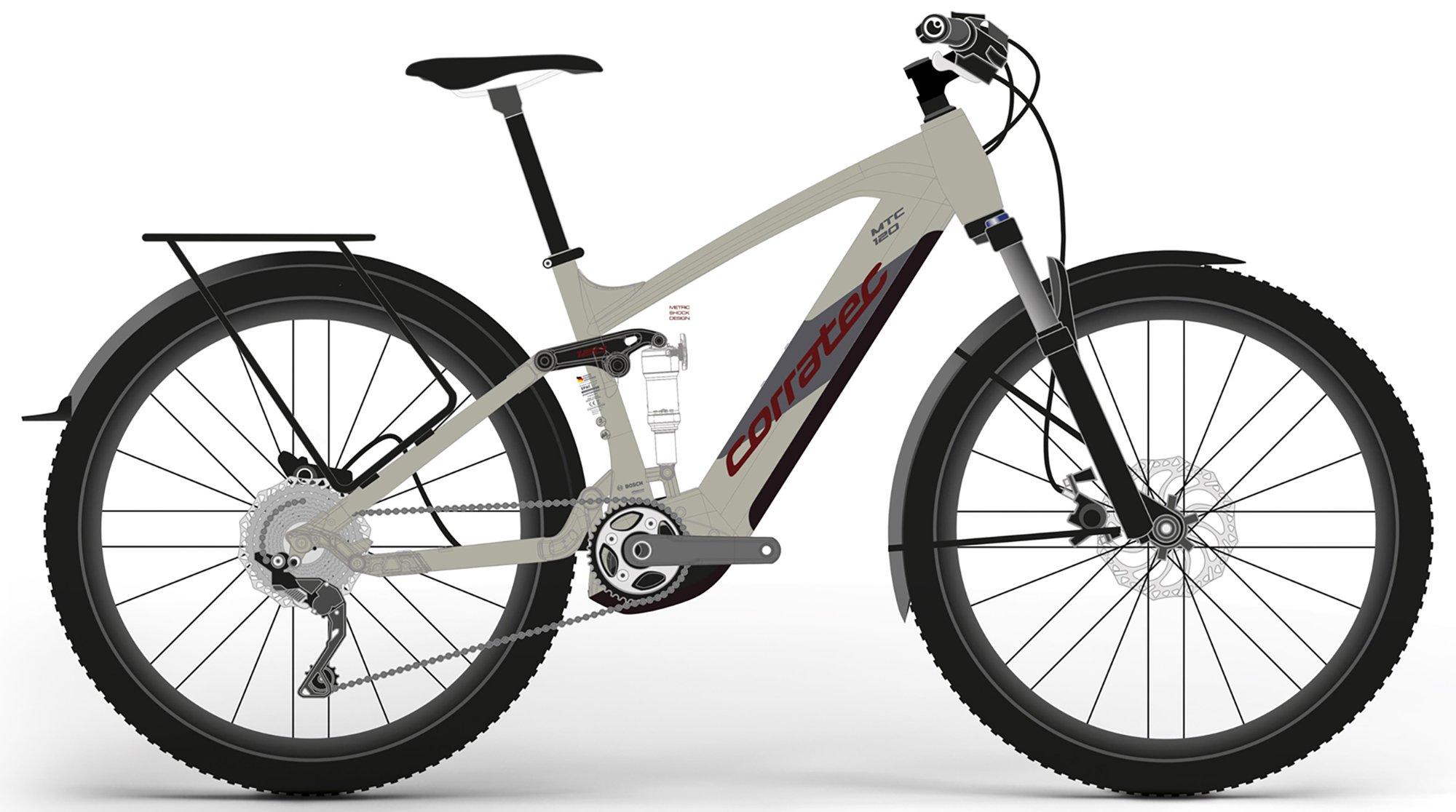 Corratec E-Power MTC 120 Pro Rot/Grau/Braun/Beige