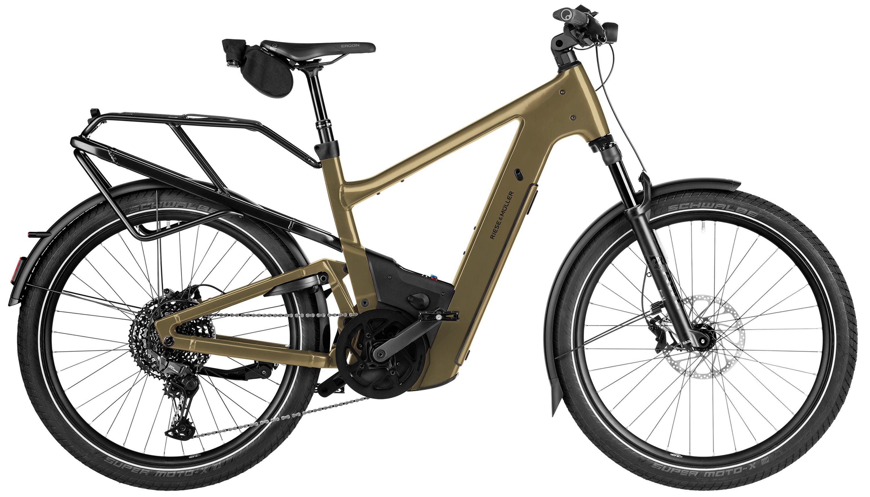 Riese & Müller Delite5 touring Schwarz/Grün/Braun/Gold – Image 1