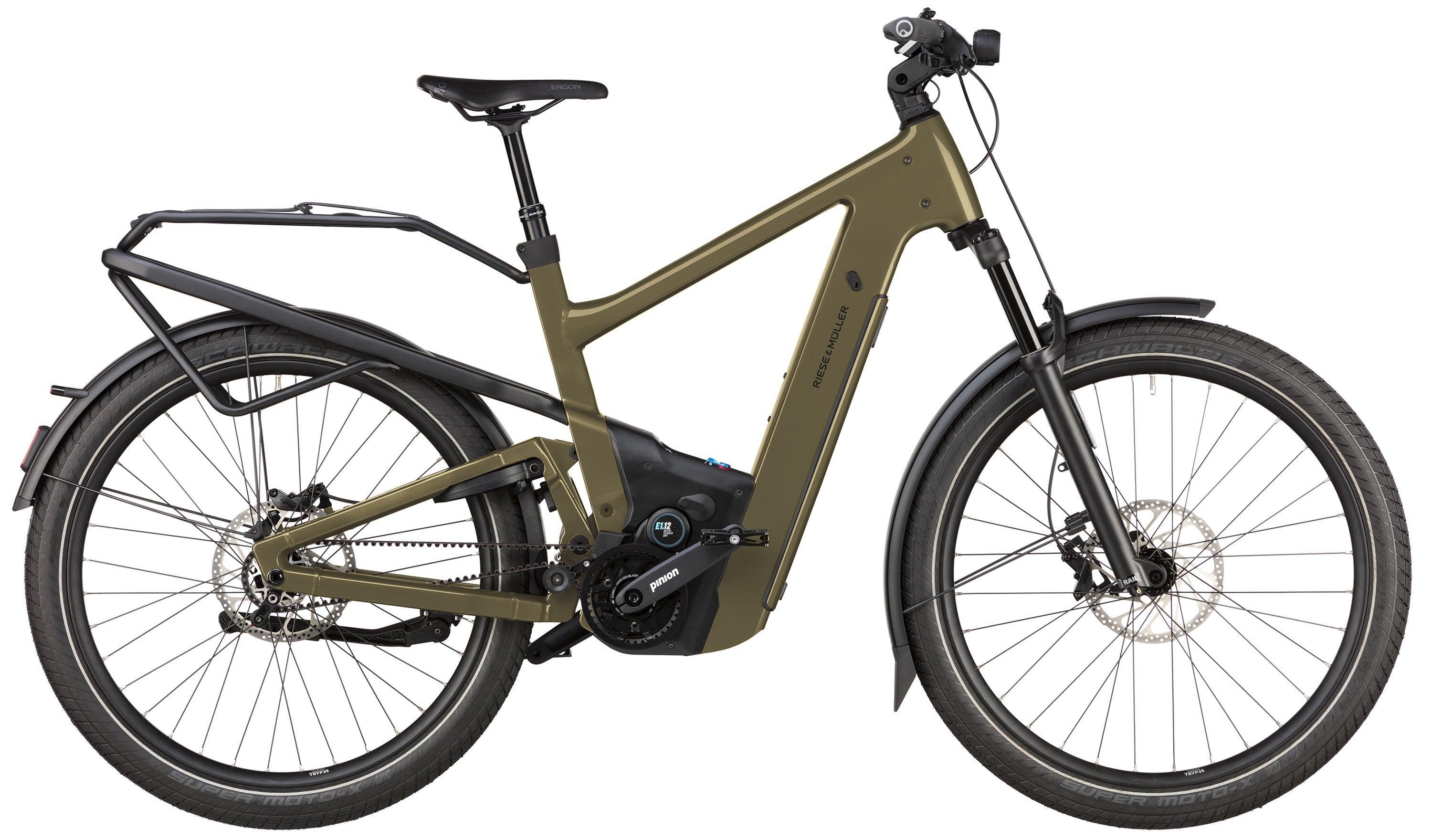Riese & Müller Delite5 pinion Testbike Schwarz/Grün/Braun/Gold