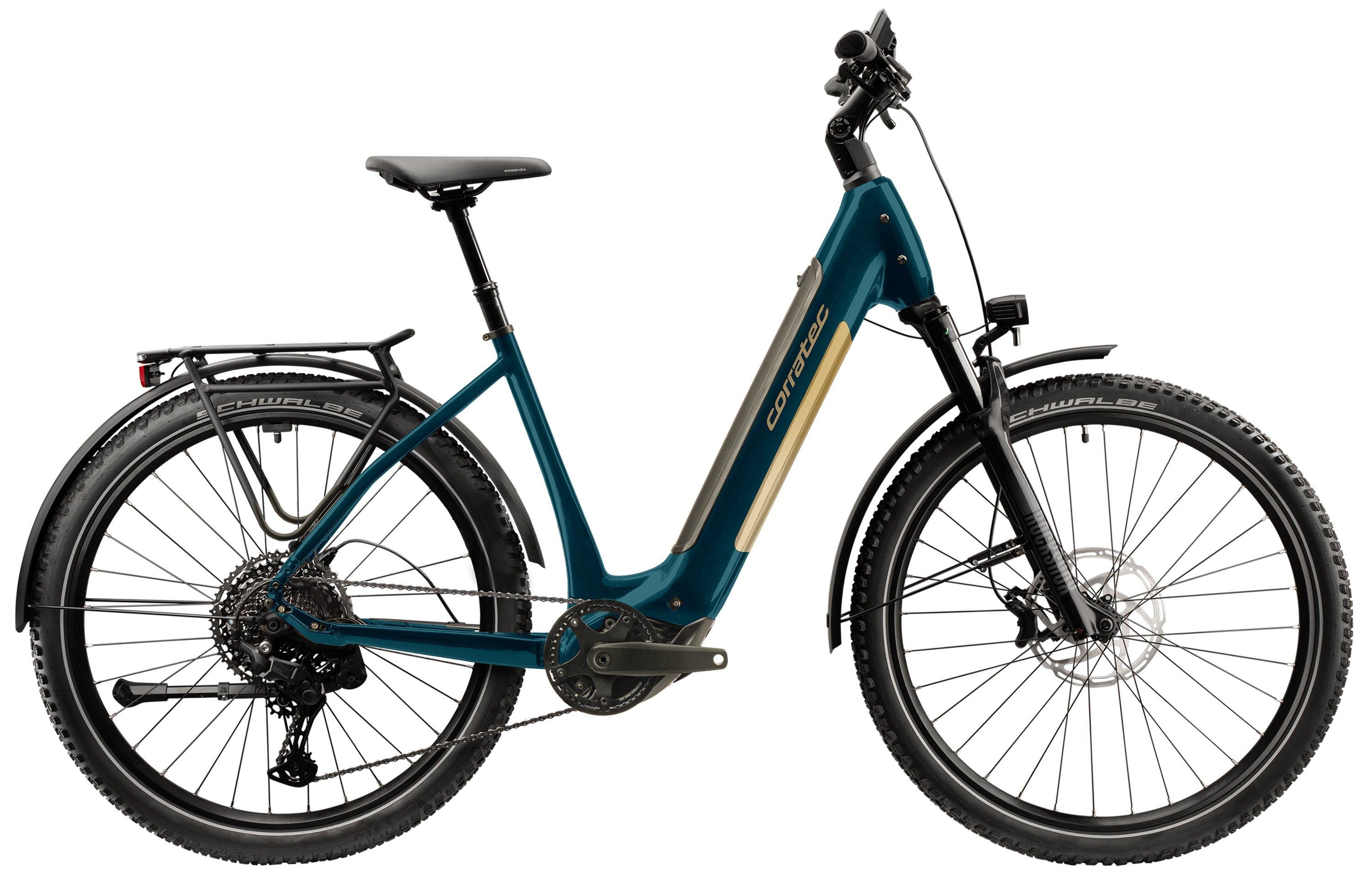Corratec E-Power Trekking 28 CX8 Belt Wave Blau/Türkis/Gold