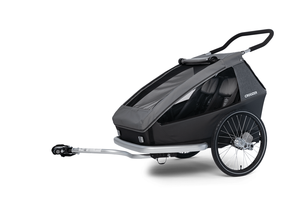 Der Croozer Kid Keeke 2 bietet sicheren und komfortablen Fahrspaß für zwei Kinder. Perfekt für aktive Familien.