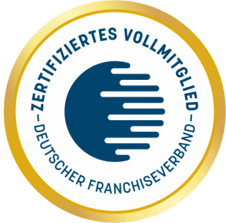 Offizielles Siegel des Deutschen Franchiseverbands für zertifizierte Vollmitglieder. Steht für Qualität und Verläss