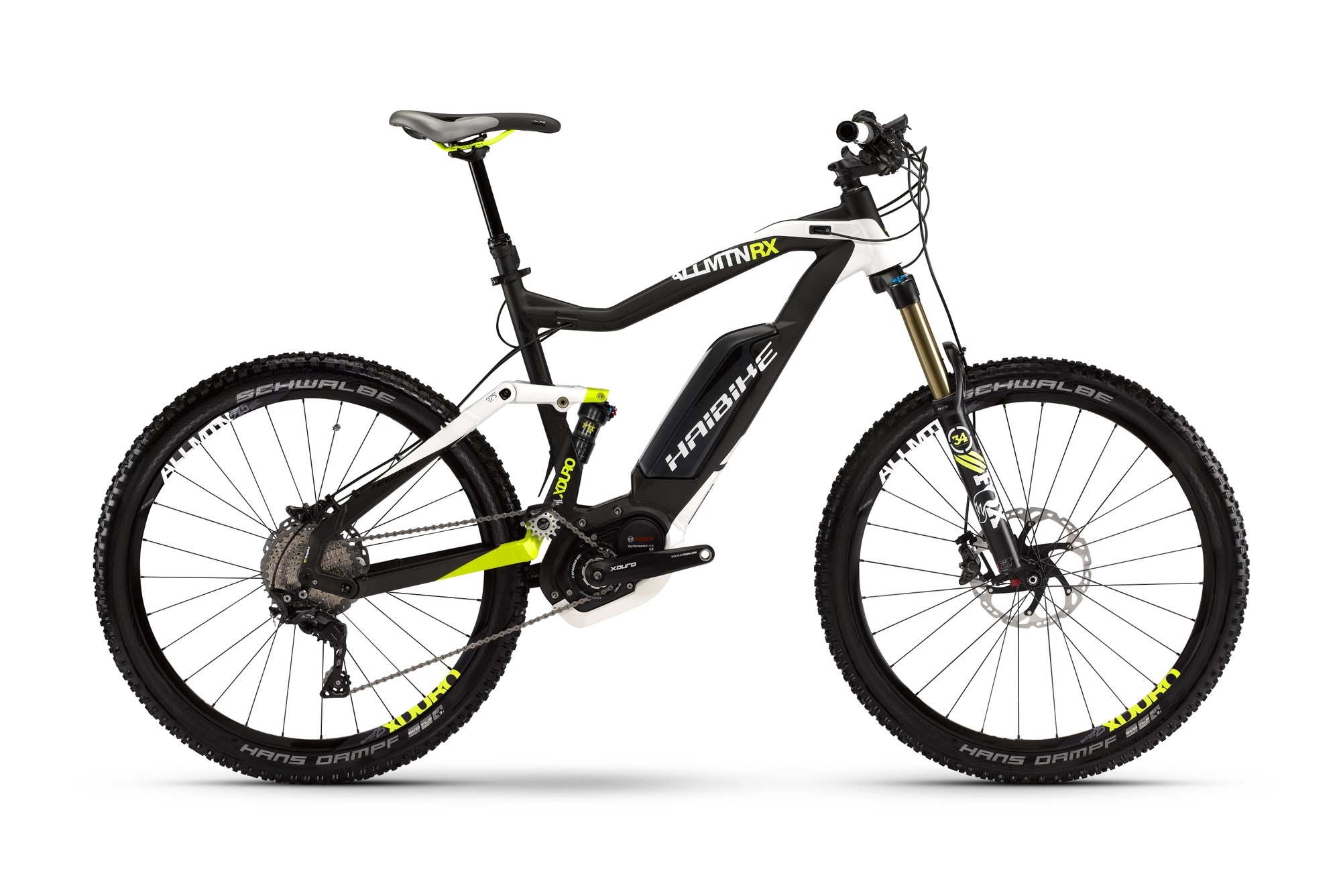 Das Bild zeigt ein Haibike XDURO AllMtn RX aus dem Jahr 2016, dass für vielseitige Einsätze konzipiert ist.