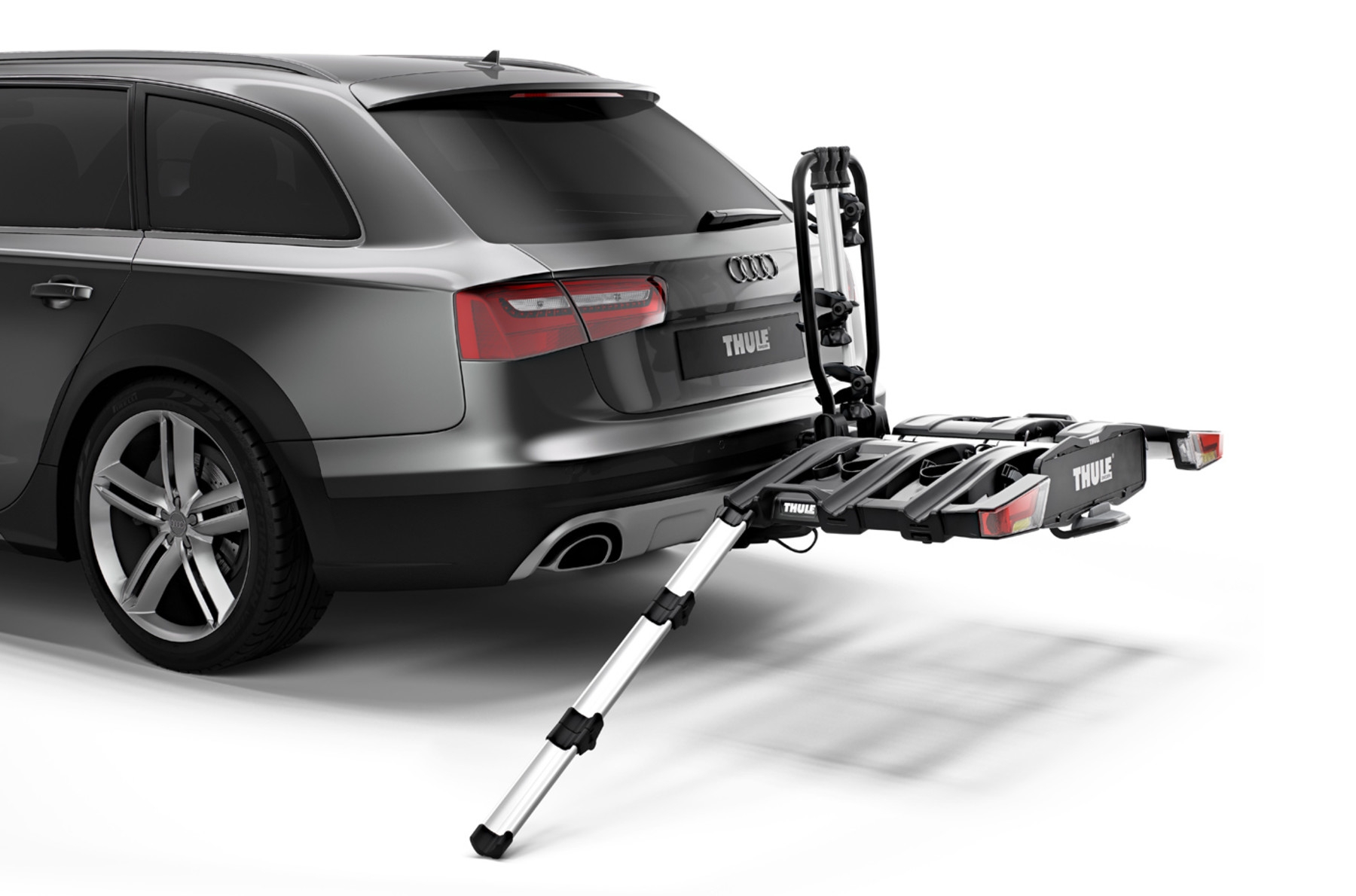 Dieser Thule Fahrradträger bietet sicheren Transport für Ihr Audi-Fahrzeug. Perfekt für den komfortablen Fahrradurl