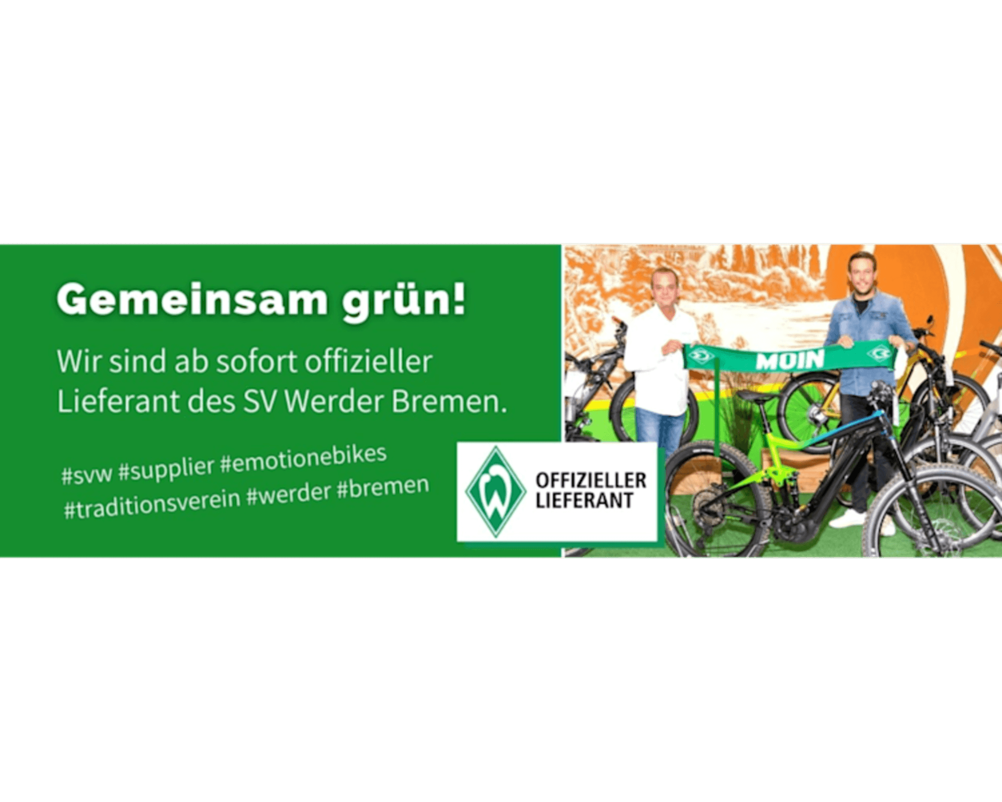 Das Bild zeigt das Logo des SV Werder Bremen mit dem Text ofizieller Partner.