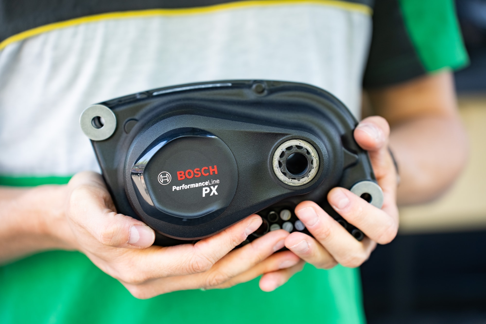 Der Bosch Performance Line PX e-Bike Motor wird als Neuheit vorgestellt.