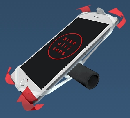 Vielseitige Befestigung für Smartphones am Fahrradlenker, ideal für Navigation und sichere Fahrt.